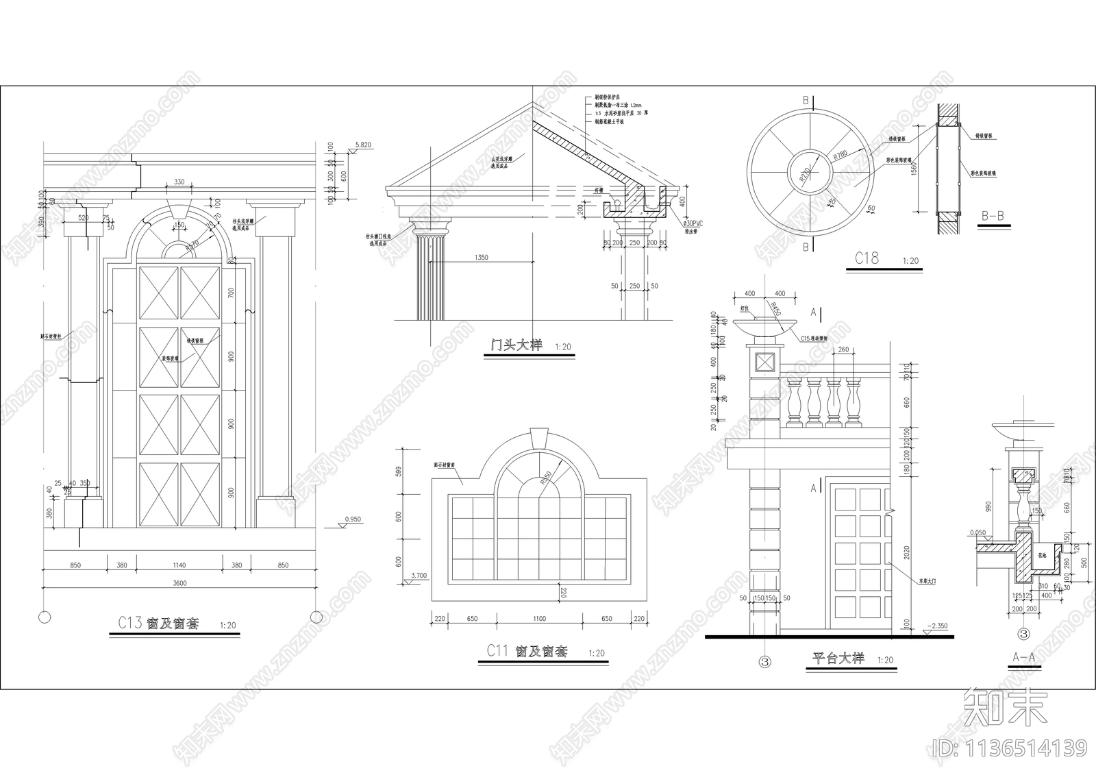 一千二百平带游泳池豪华别墅建筑cad施工图下载【ID:1136514139】