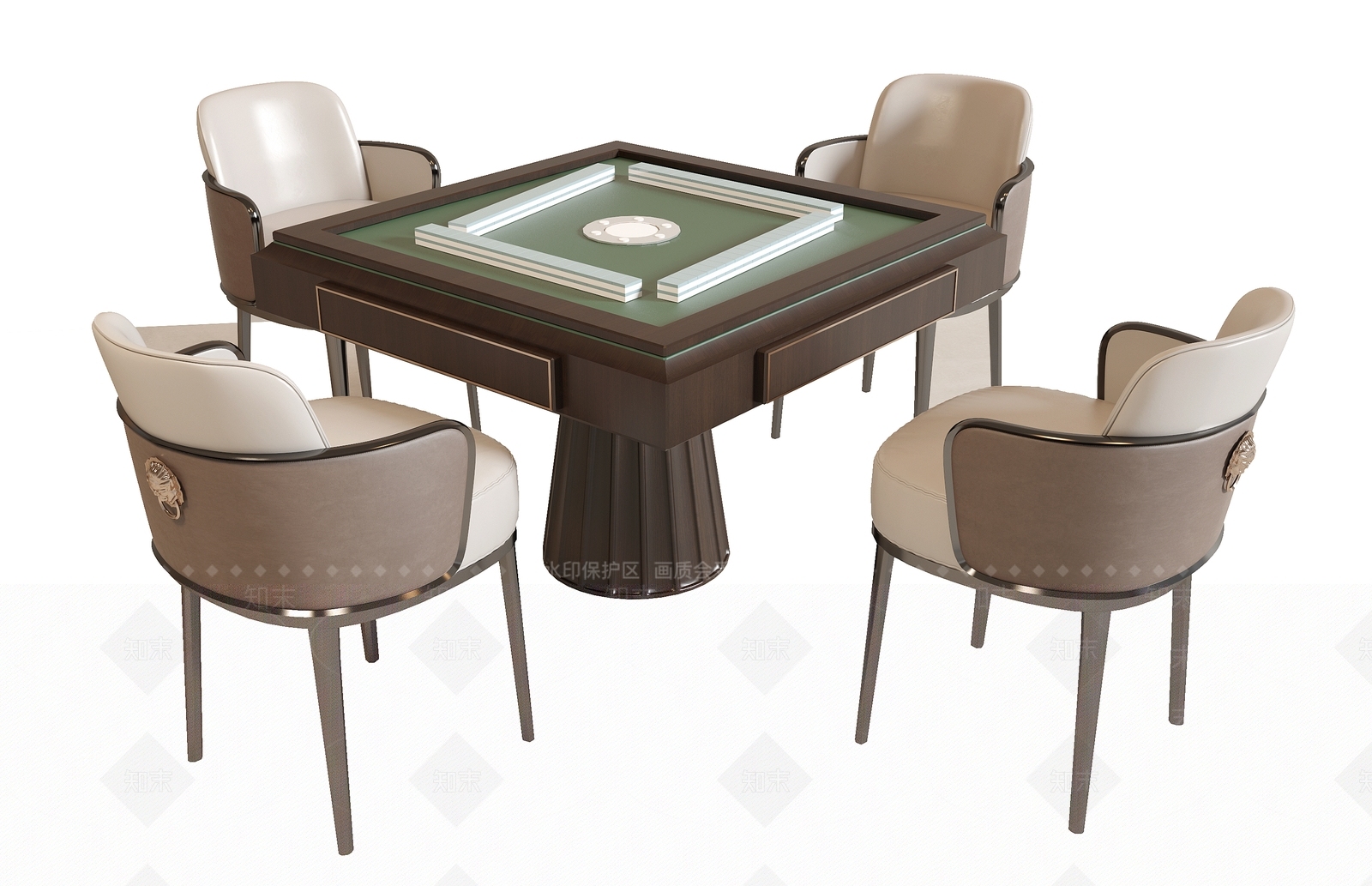 新中式麻将桌3D模型下载【ID:1136515431】