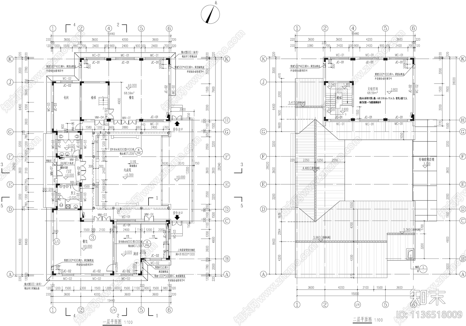 古建筑别墅cad施工图下载【ID:1136518009】