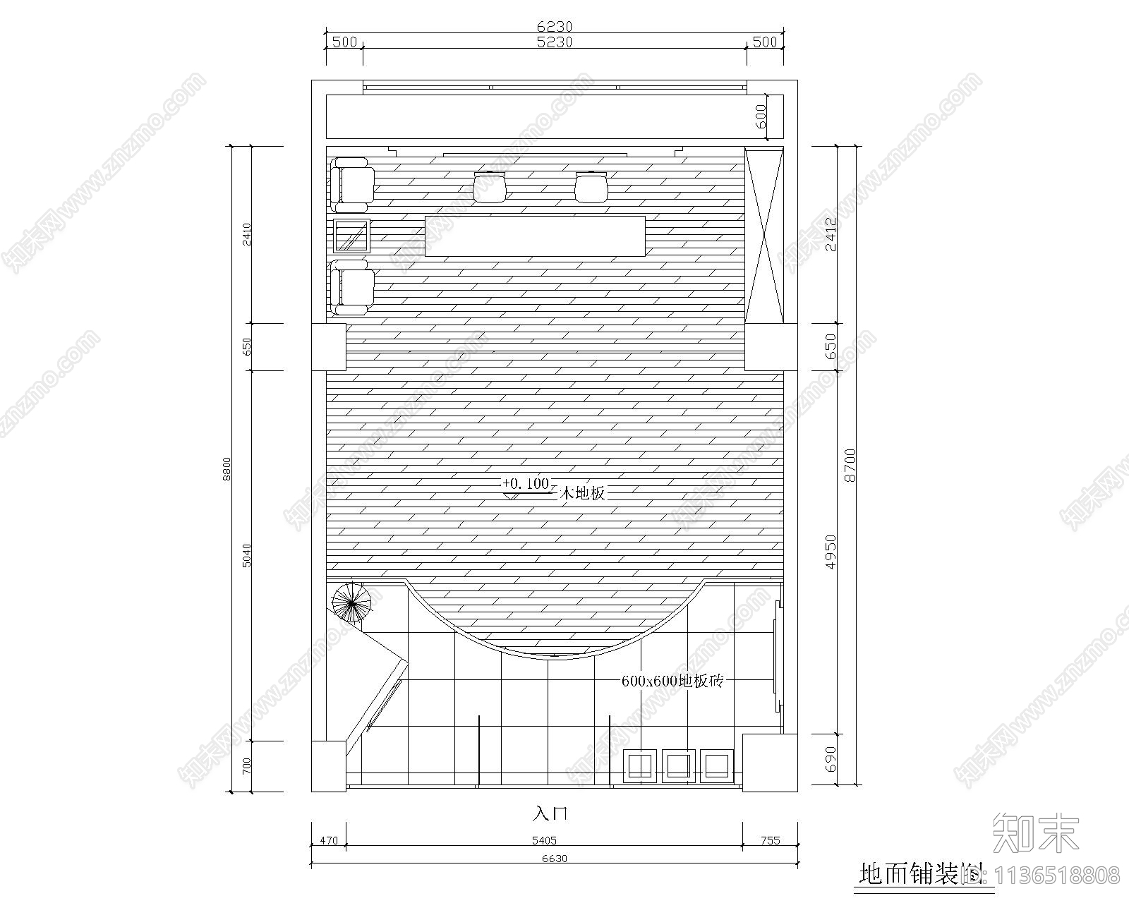 油漆专卖店效果图cad施工图下载【ID:1136518808】