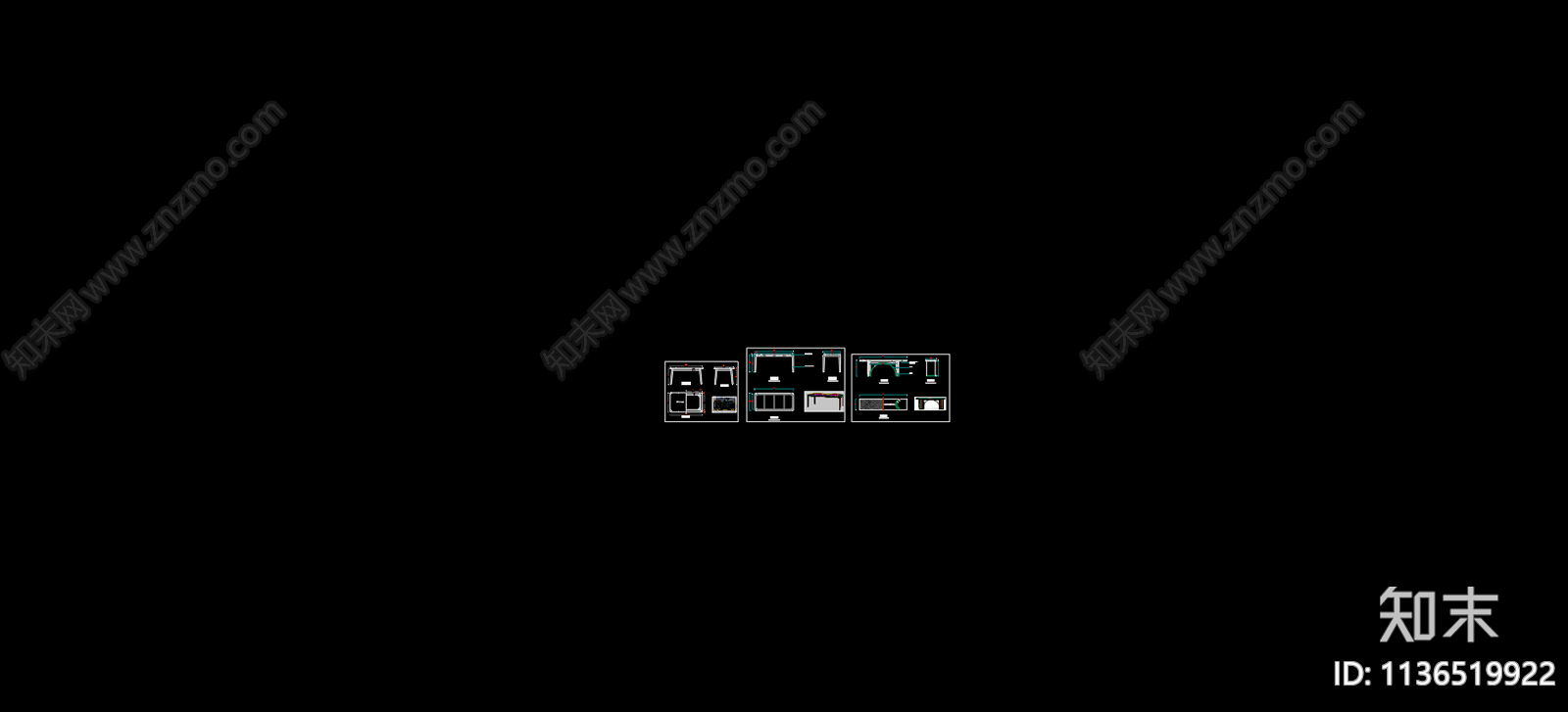 条桌cad施工图下载【ID:1136519922】