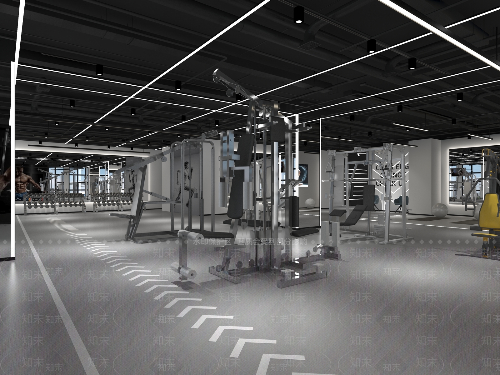 现代健身房3D模型下载【ID:1136521186】