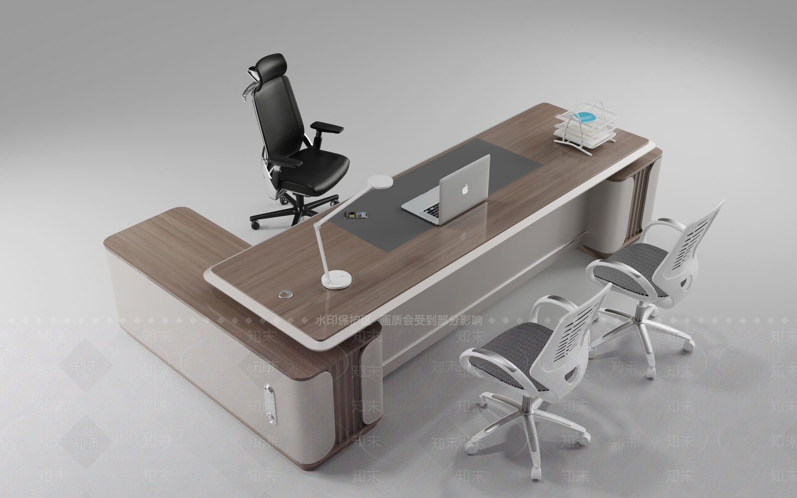 现代办公桌椅组合3D模型下载【ID:1136523114】