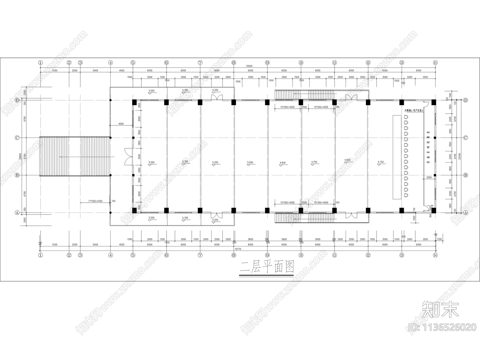 食堂综合楼建筑cad施工图下载【ID:1136526020】