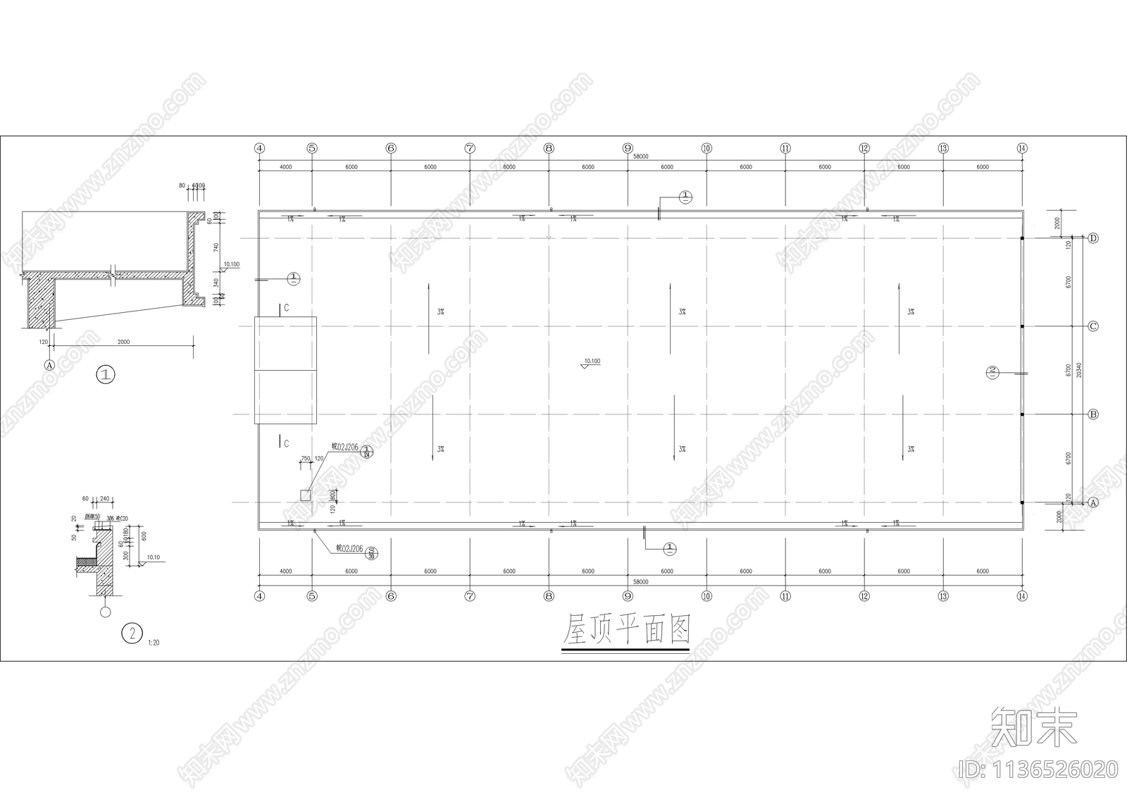 食堂综合楼建筑cad施工图下载【ID:1136526020】