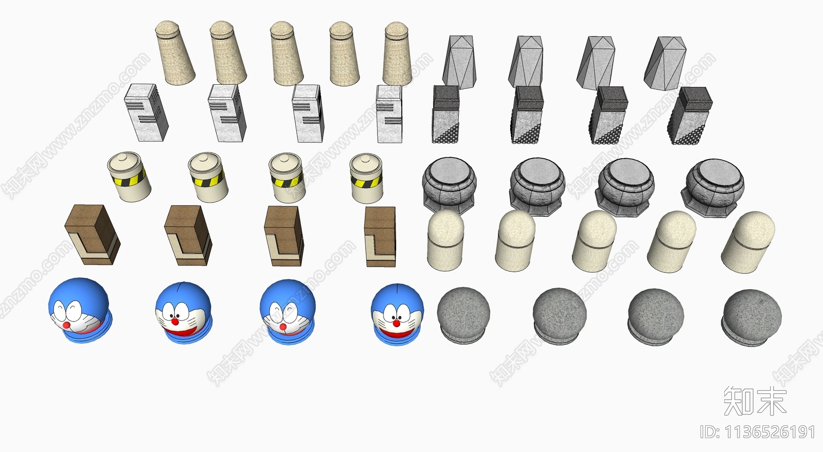 挡车石SU模型下载【ID:1136526191】