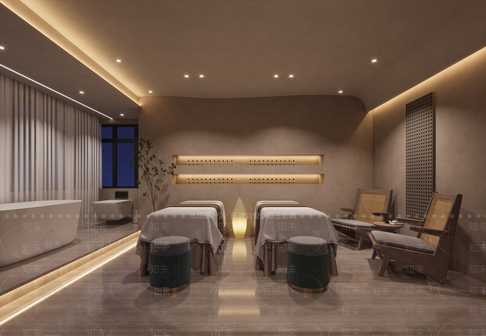 现代美容SPA店包厢3D模型下载【ID:1136526689】