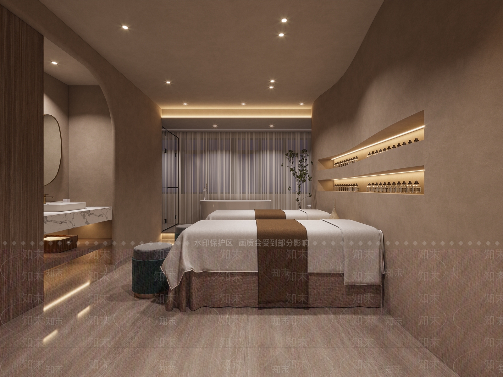 现代美容SPA店包厢3D模型下载【ID:1136526689】