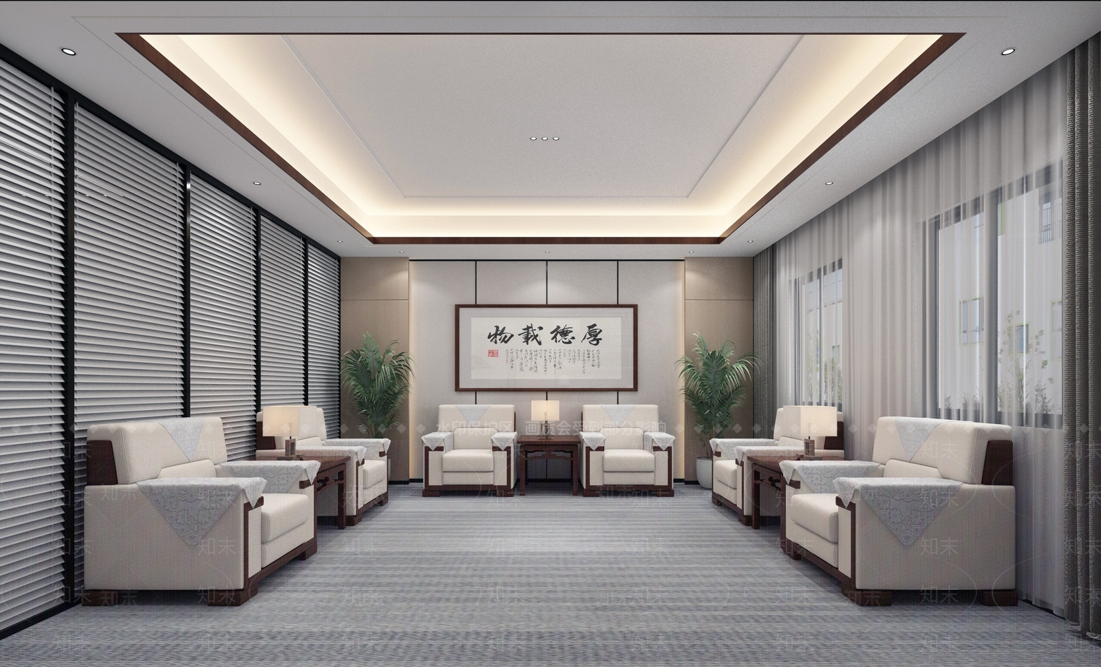 新中式会客厅3D模型下载【ID:1136529127】