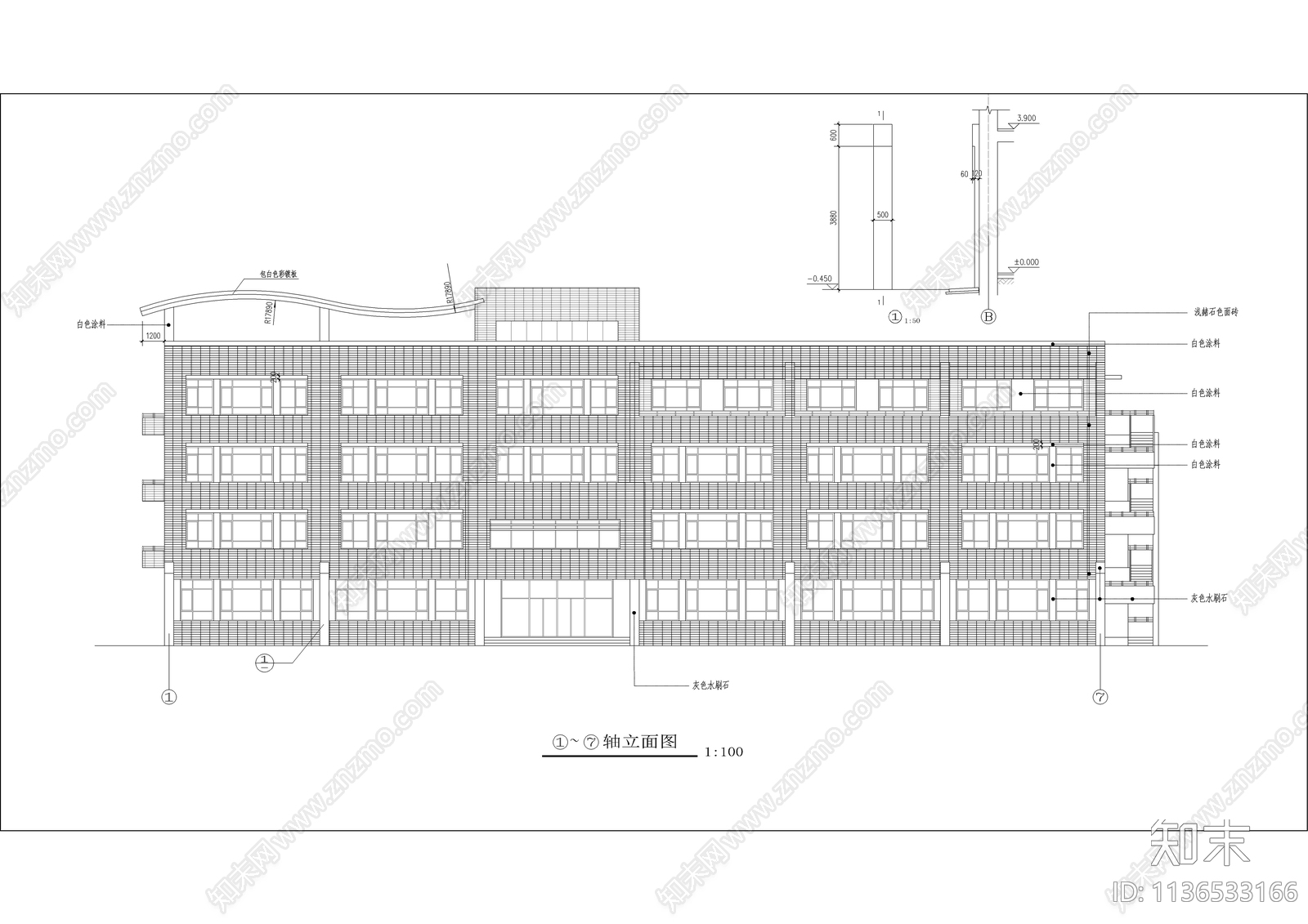 某小学全套建筑cad施工图下载【ID:1136533166】