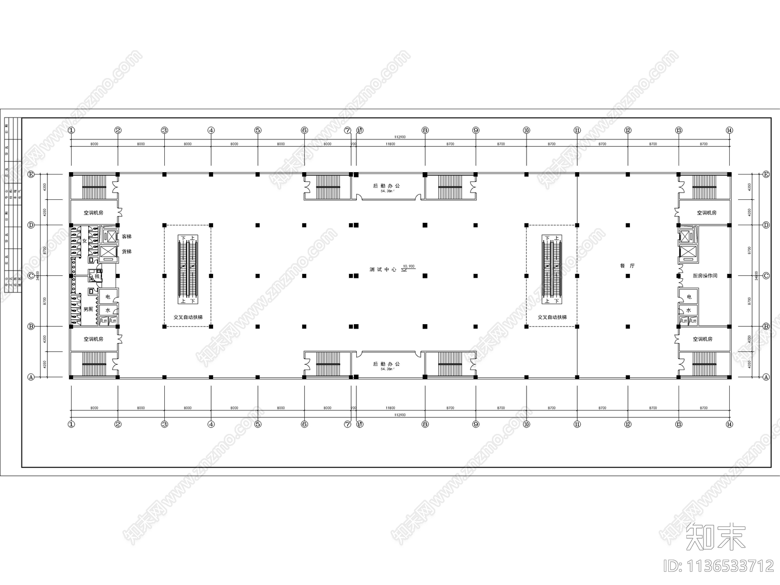 商场建筑cad施工图下载【ID:1136533712】