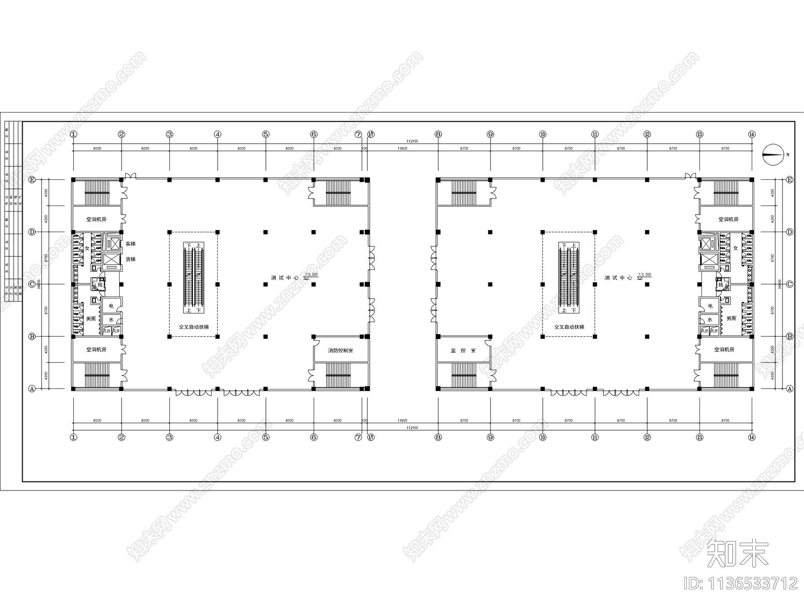 商场建筑cad施工图下载【ID:1136533712】