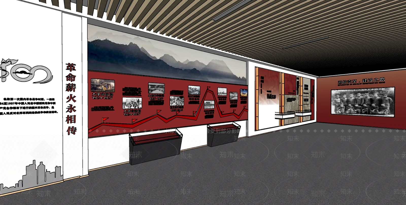 现代党建展厅SU模型下载【ID:1136698528】