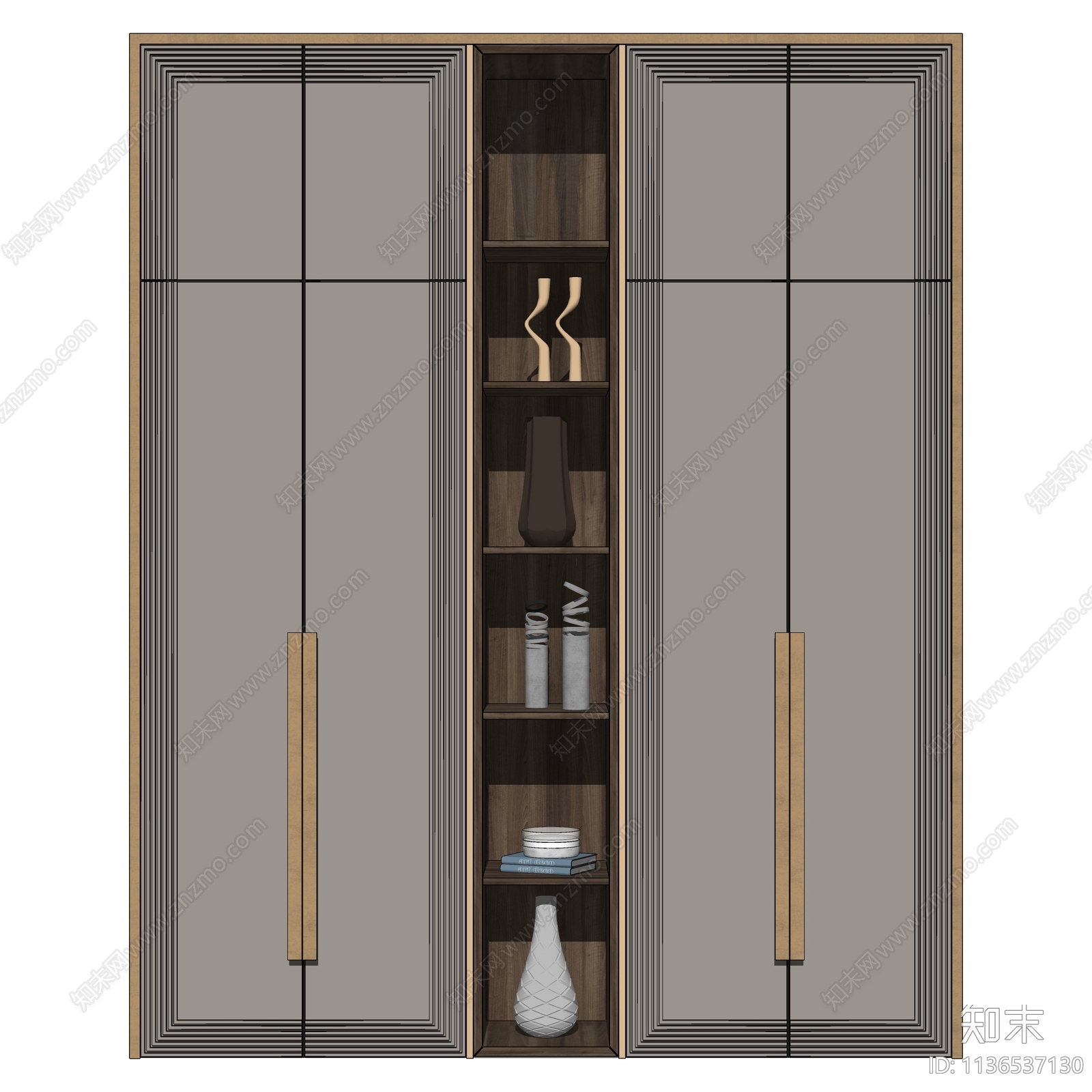 现代装饰柜SU模型下载【ID:1136537130】