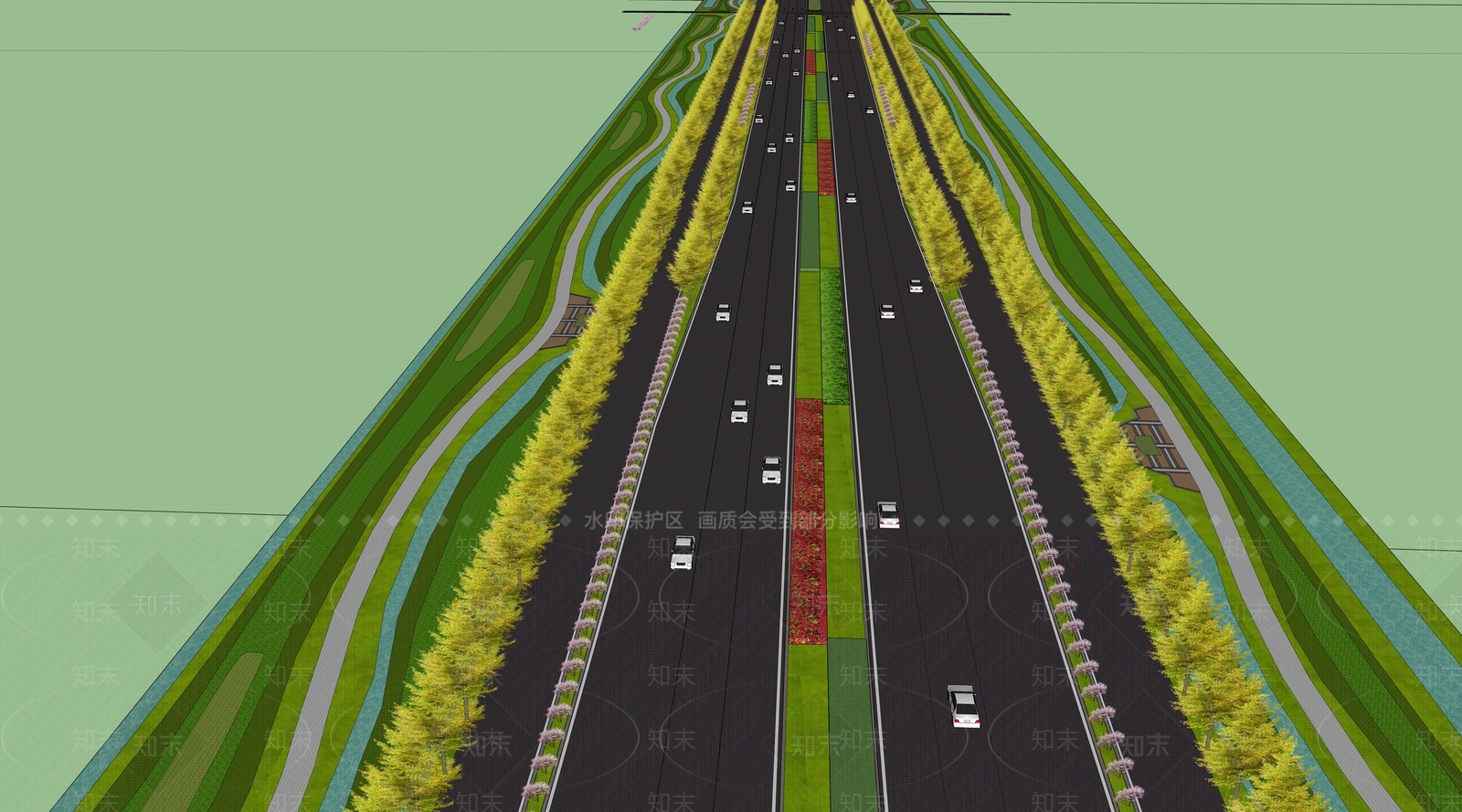 现代道路SU模型下载【ID:1136540668】