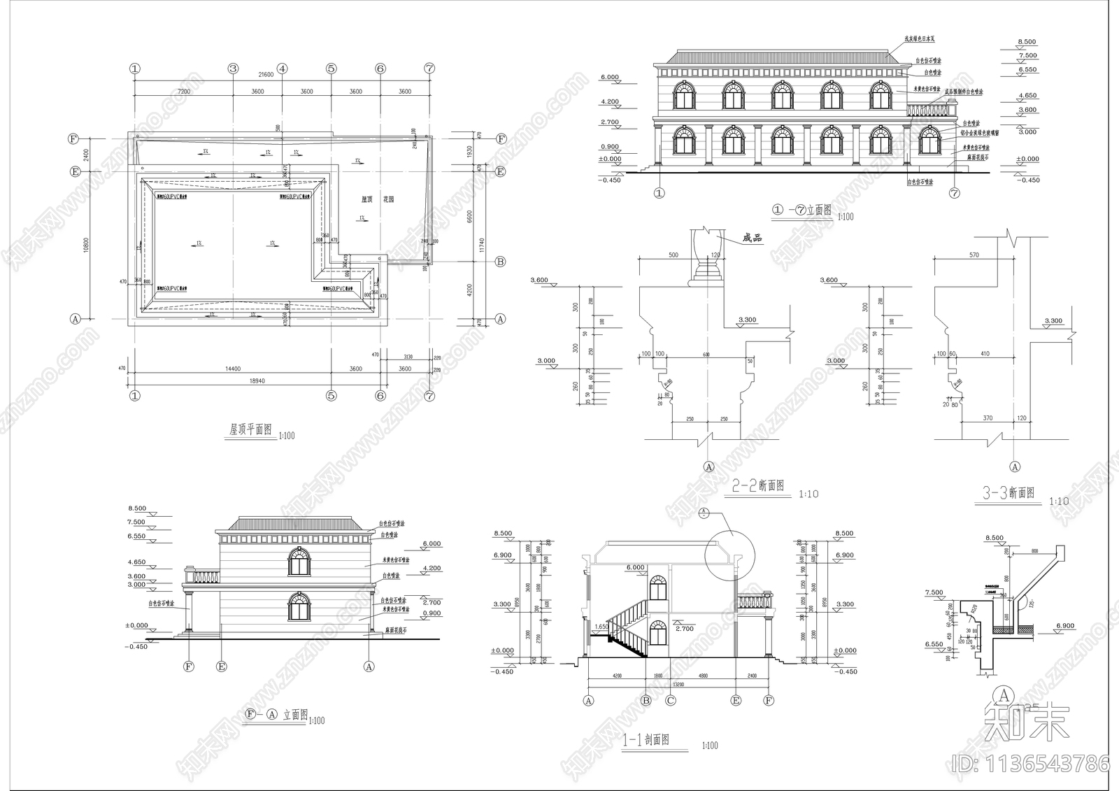 村活动中心建筑cad施工图下载【ID:1136543786】