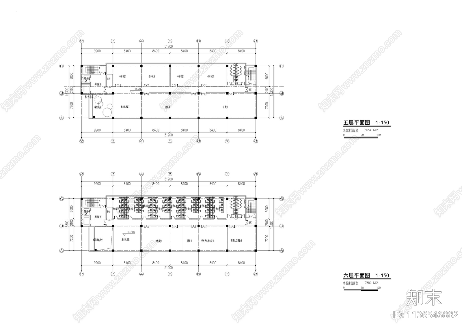 大学生活动中心建筑cad施工图下载【ID:1136546882】