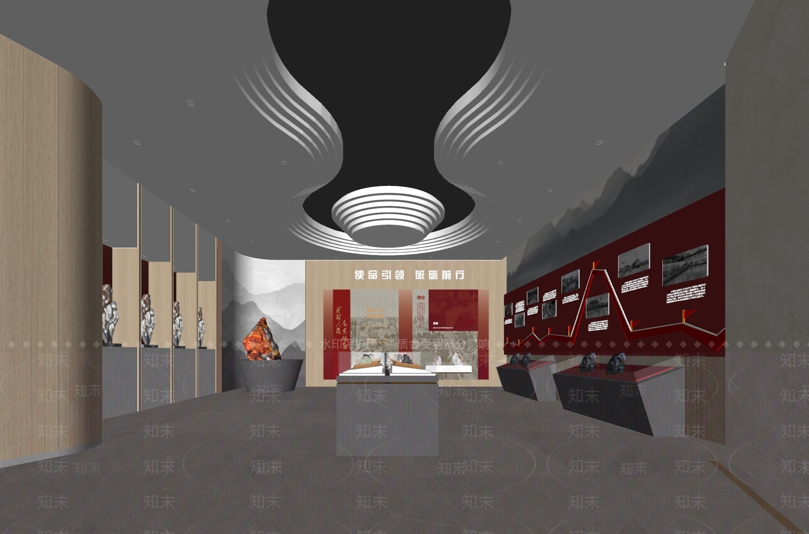 现代党建展厅SU模型下载【ID:1136550978】