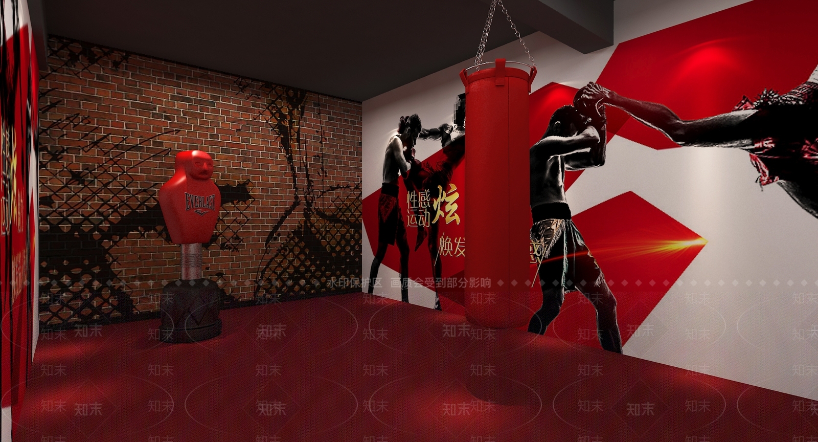 现代搏击训练室3D模型下载【ID:1136552596】