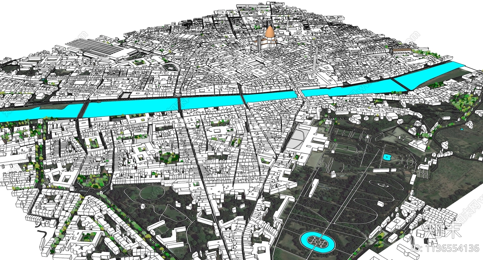 意大利佛罗伦萨城市规划SU模型下载【ID:1136554136】