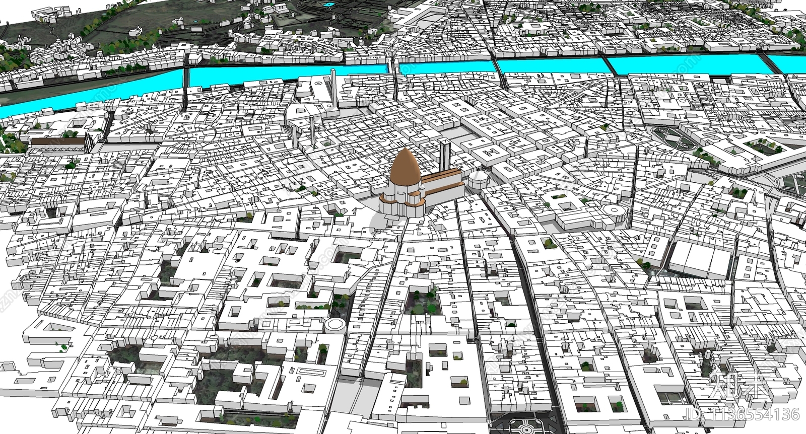 意大利佛罗伦萨城市规划SU模型下载【ID:1136554136】