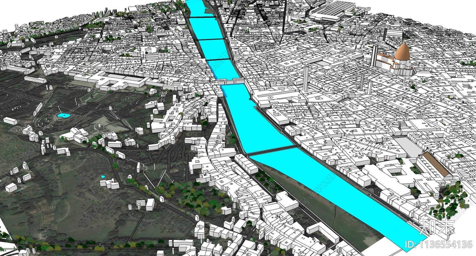 意大利佛罗伦萨城市规划SU模型下载【ID:1136554136】