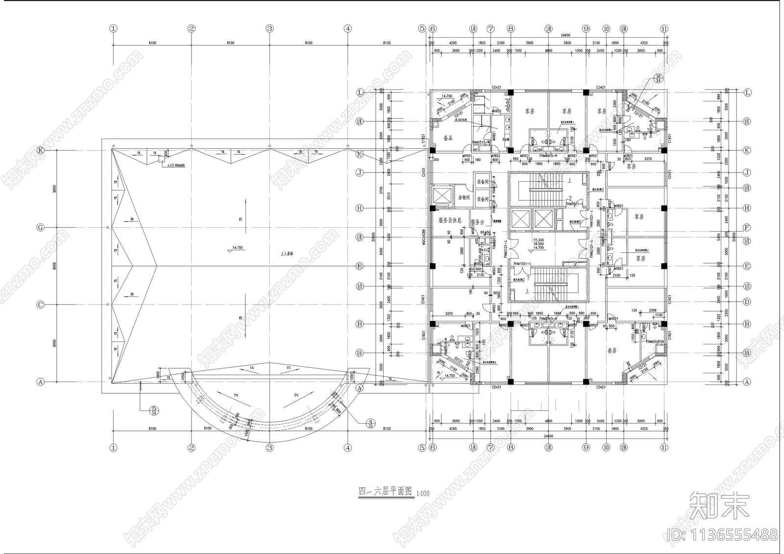 总工会综合楼建筑cad施工图下载【ID:1136555488】