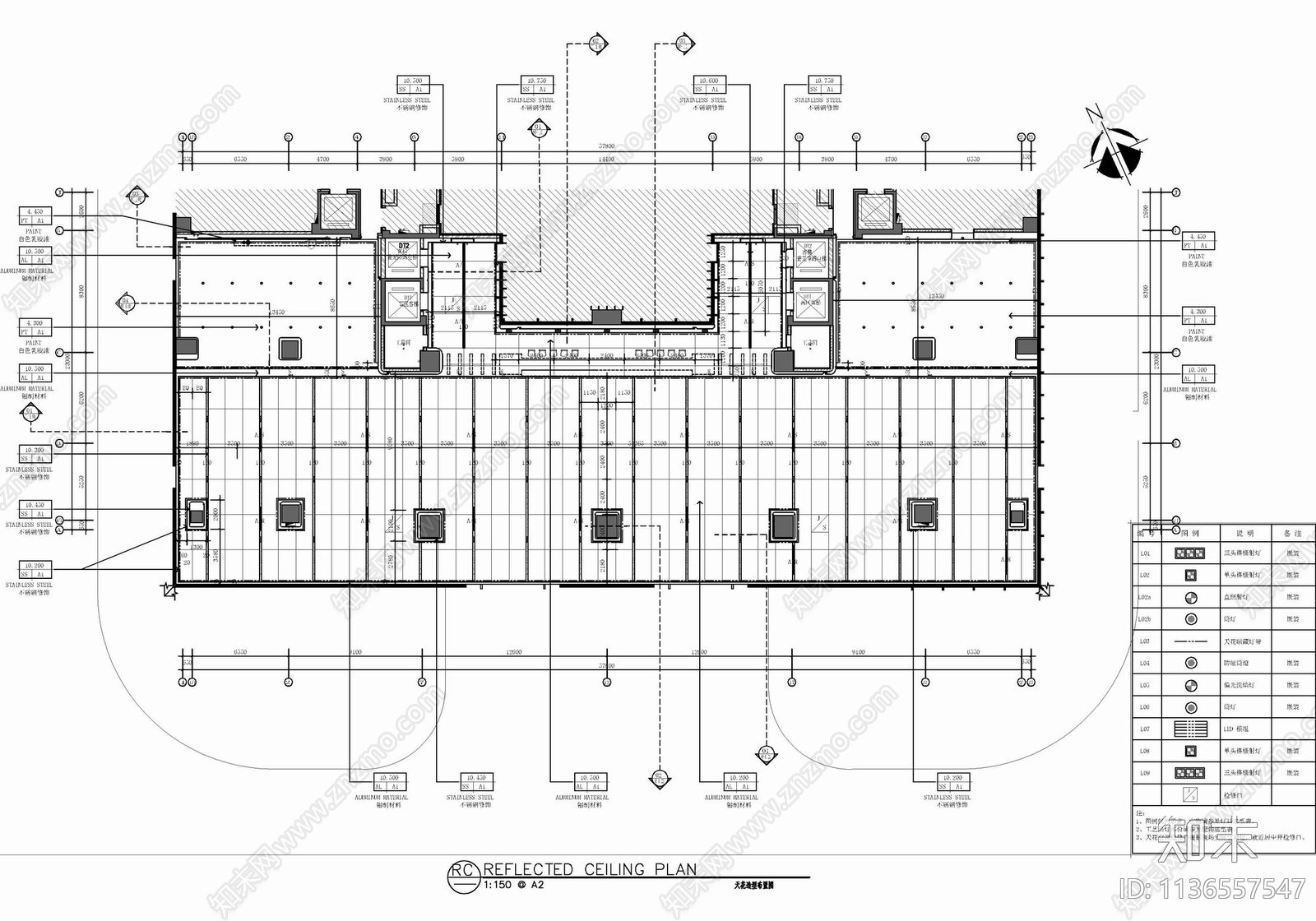 办公楼大堂室内cad施工图下载【ID:1136557547】