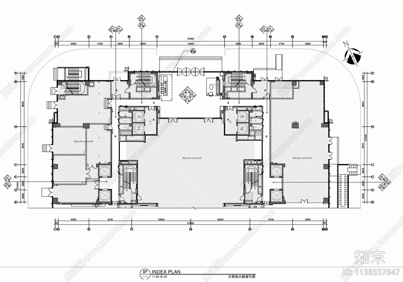 公寓大堂及走道施工图cad施工图下载【ID:1136557647】