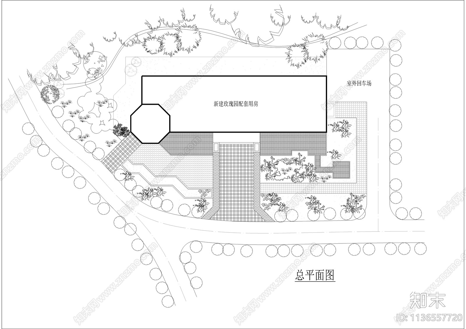 欧式风情餐厅建筑效果图cad施工图下载【ID:1136557720】