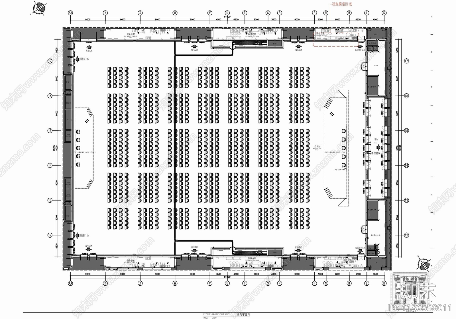 大型报告厅室内cad施工图下载【ID:1136558011】