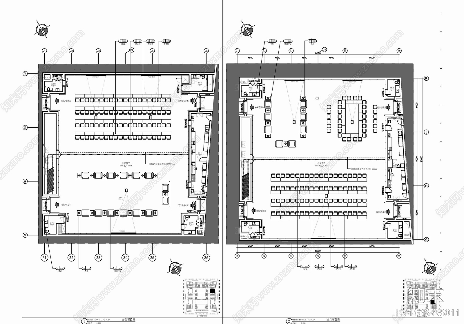 大型报告厅室内cad施工图下载【ID:1136558011】