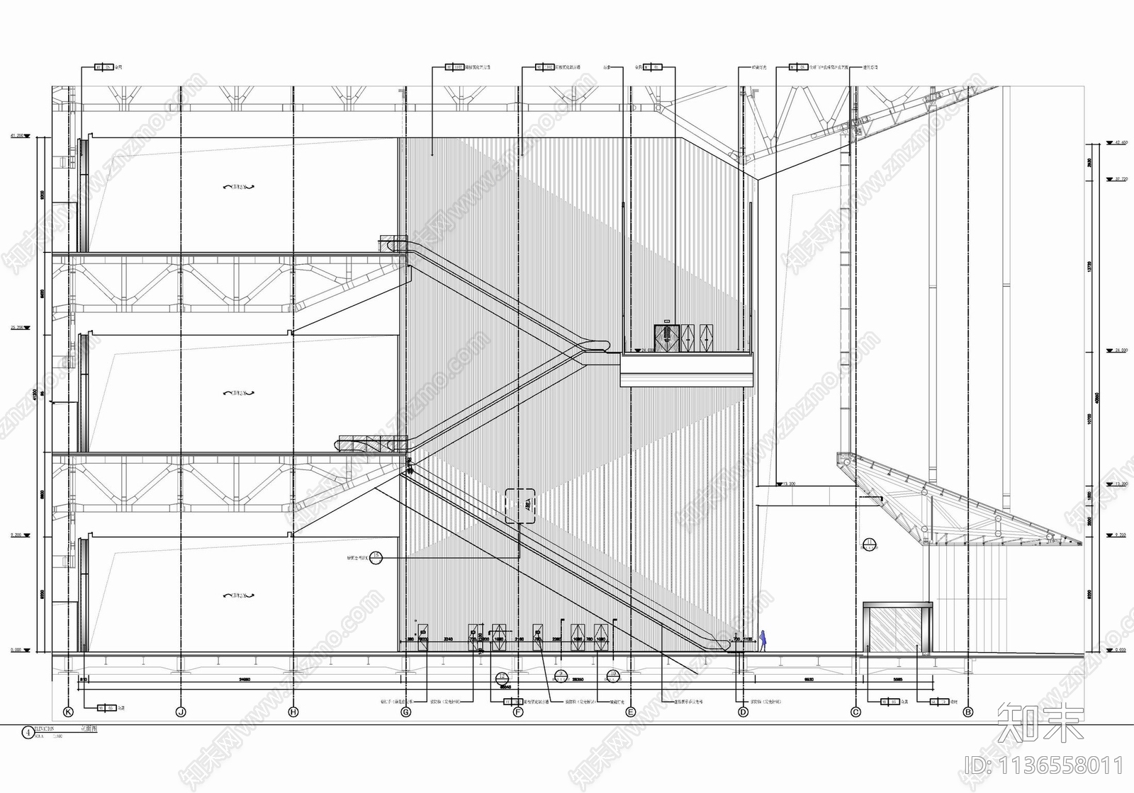 大型报告厅室内cad施工图下载【ID:1136558011】