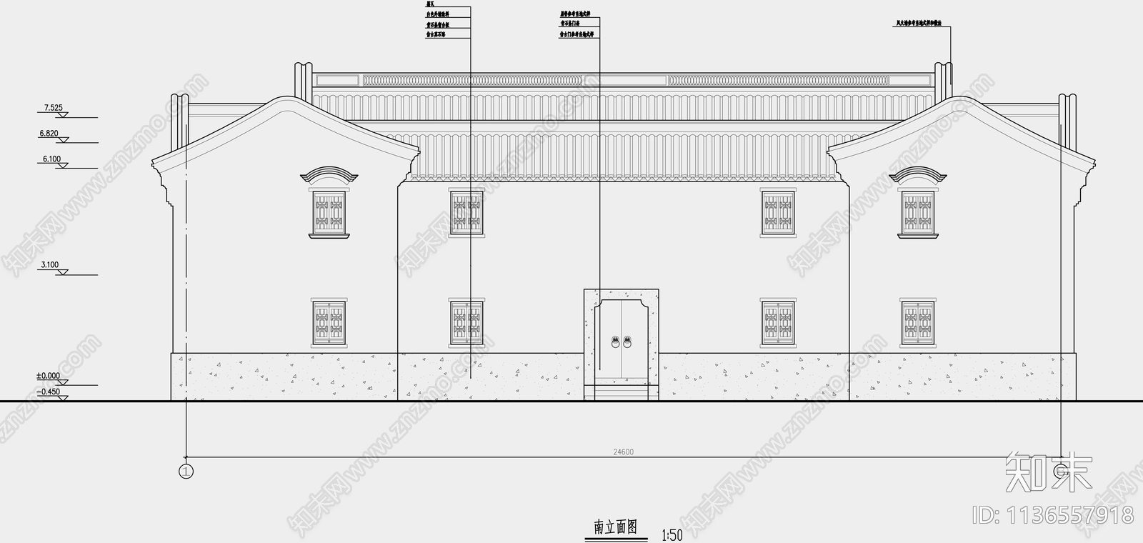 仿古建筑cad施工图下载【ID:1136557918】