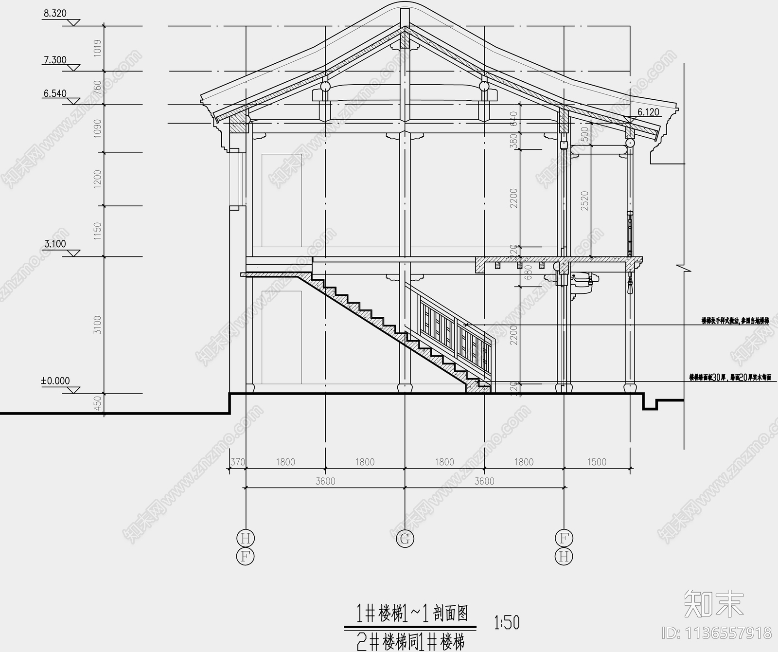 仿古建筑cad施工图下载【ID:1136557918】