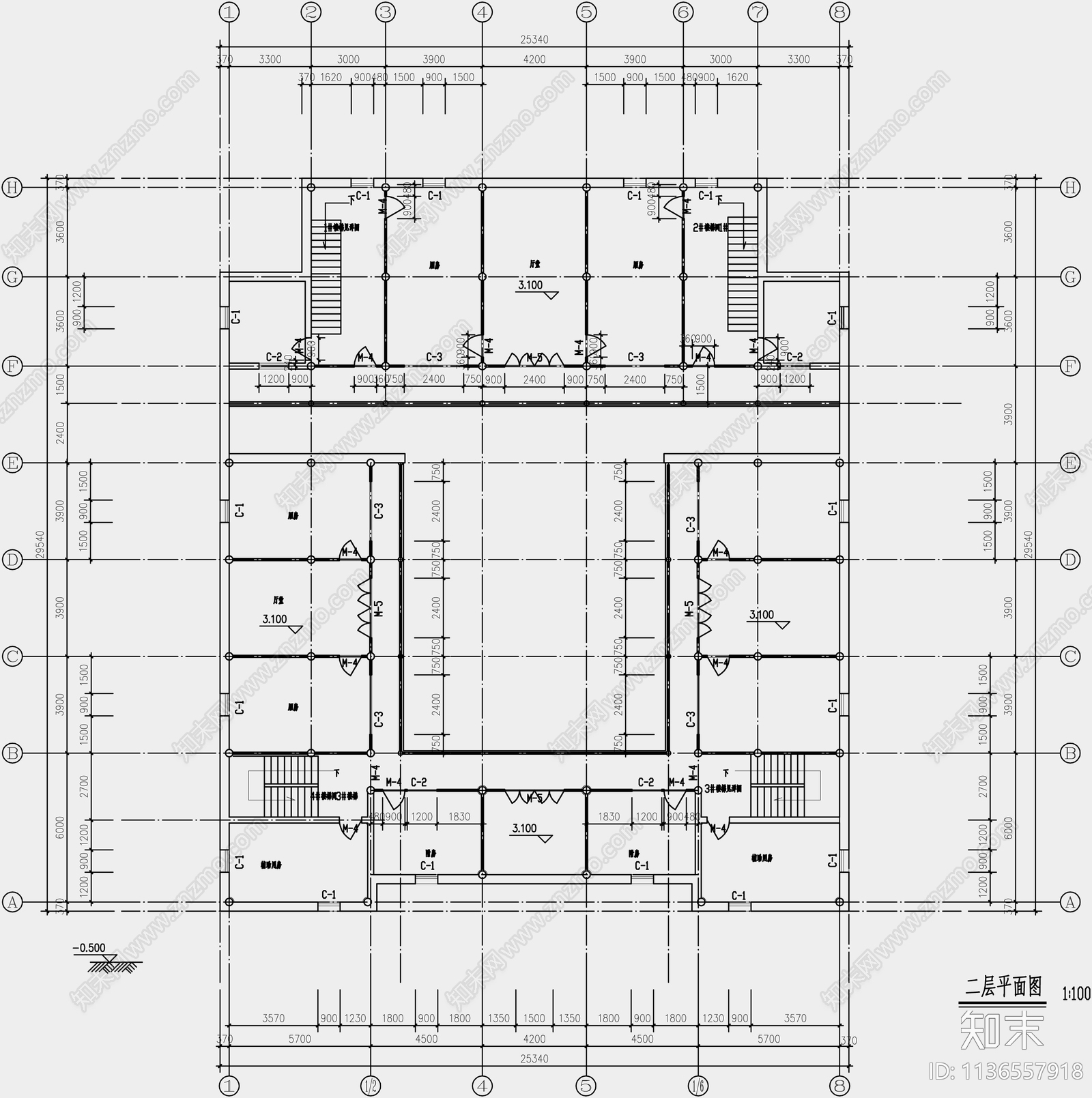 仿古建筑cad施工图下载【ID:1136557918】