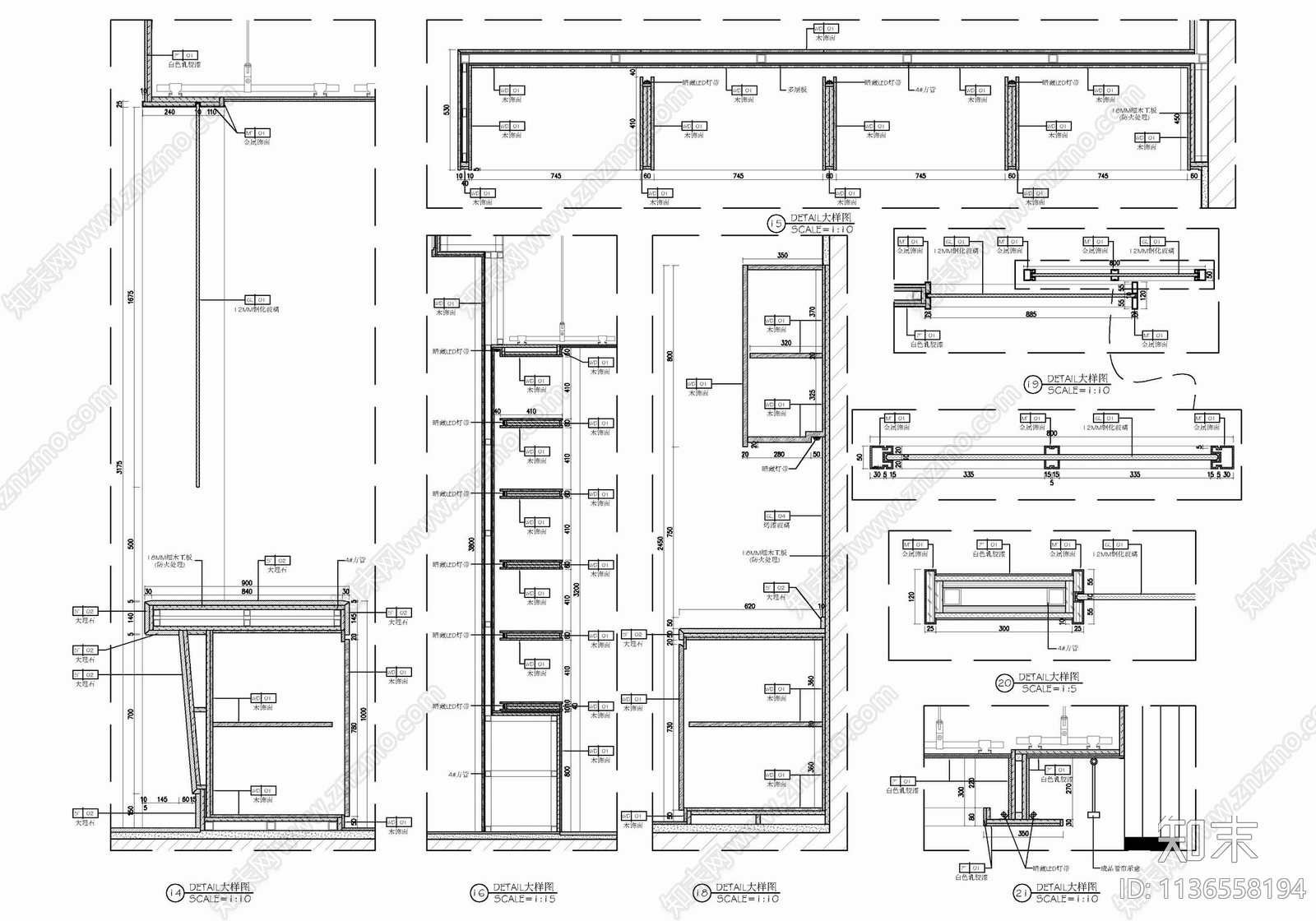 2000㎡办公室室内cad施工图下载【ID:1136558194】