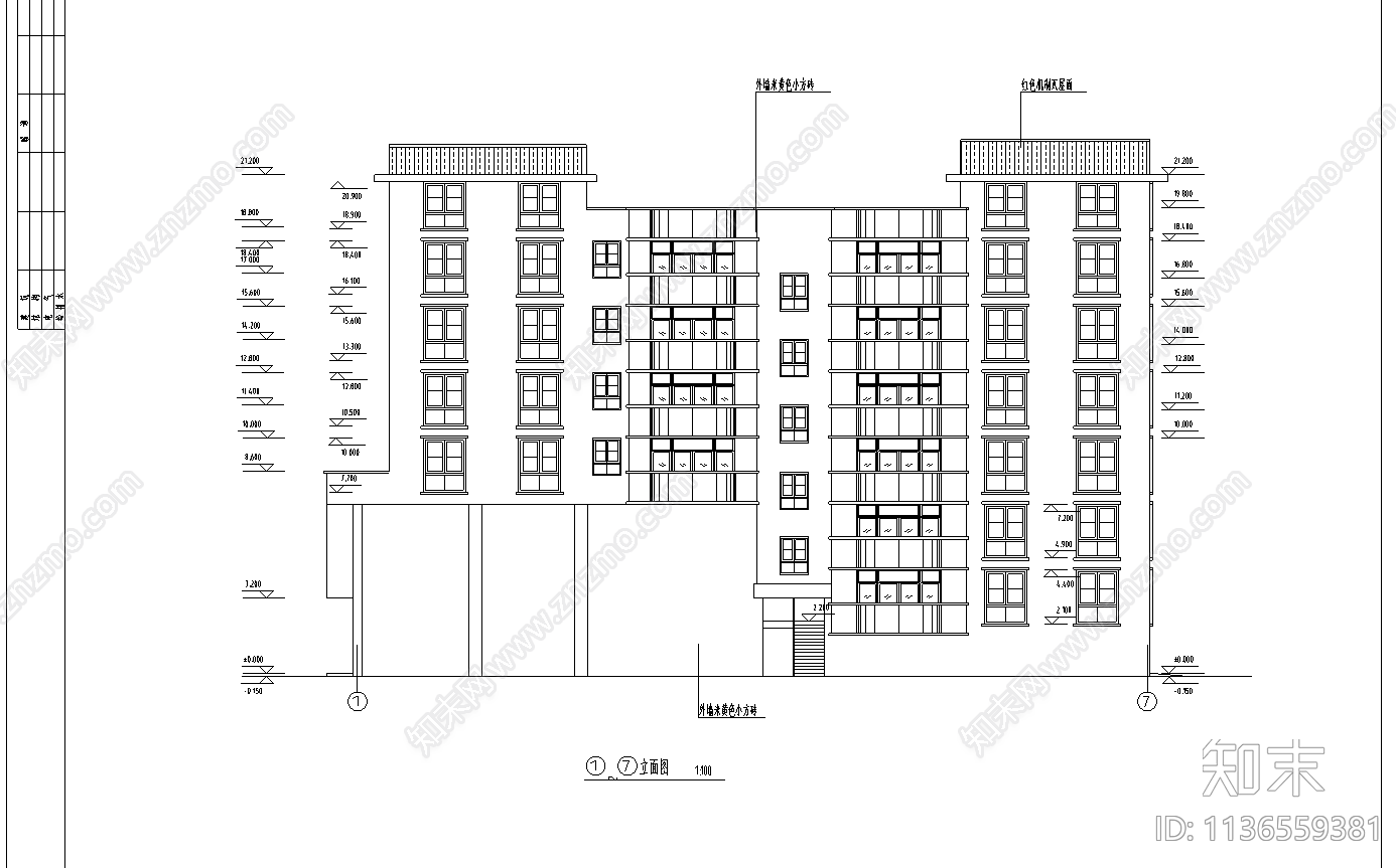 蝴蝶园住宅楼cad施工图下载【ID:1136559381】