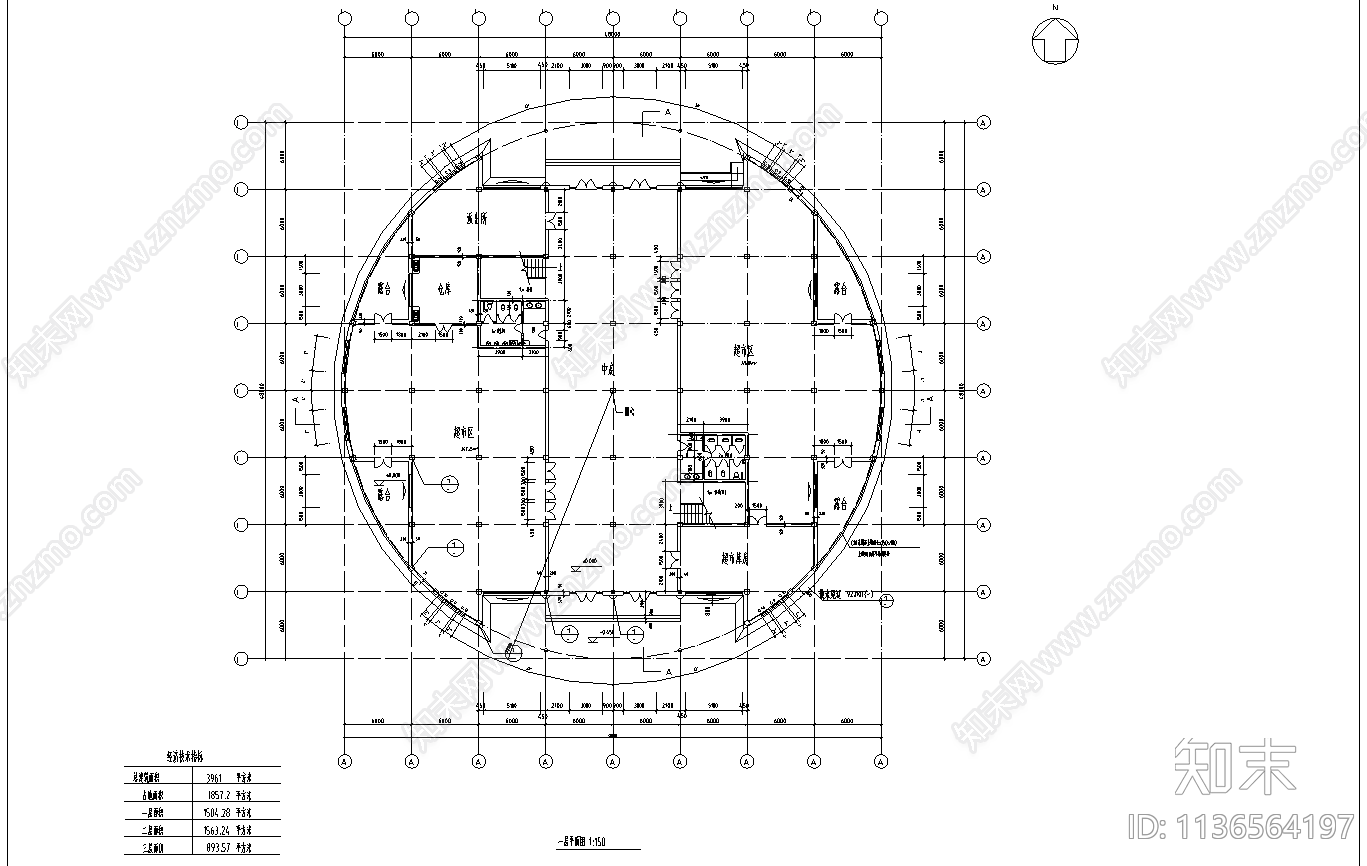 会所建筑cad施工图下载【ID:1136564197】