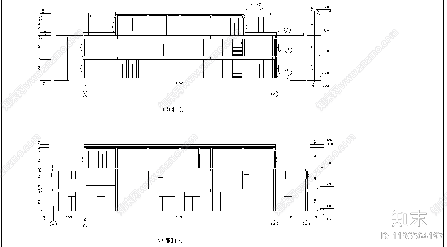 会所建筑cad施工图下载【ID:1136564197】