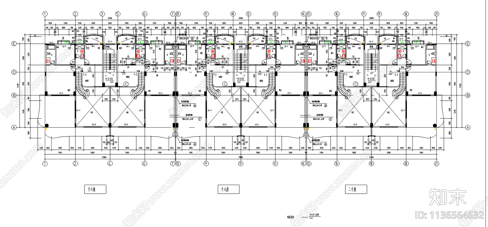 某商品房住宅建筑cad施工图下载【ID:1136564632】