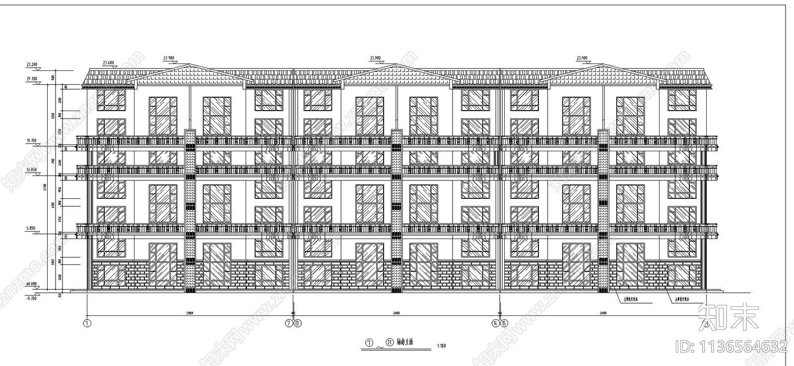 某商品房住宅建筑cad施工图下载【ID:1136564632】