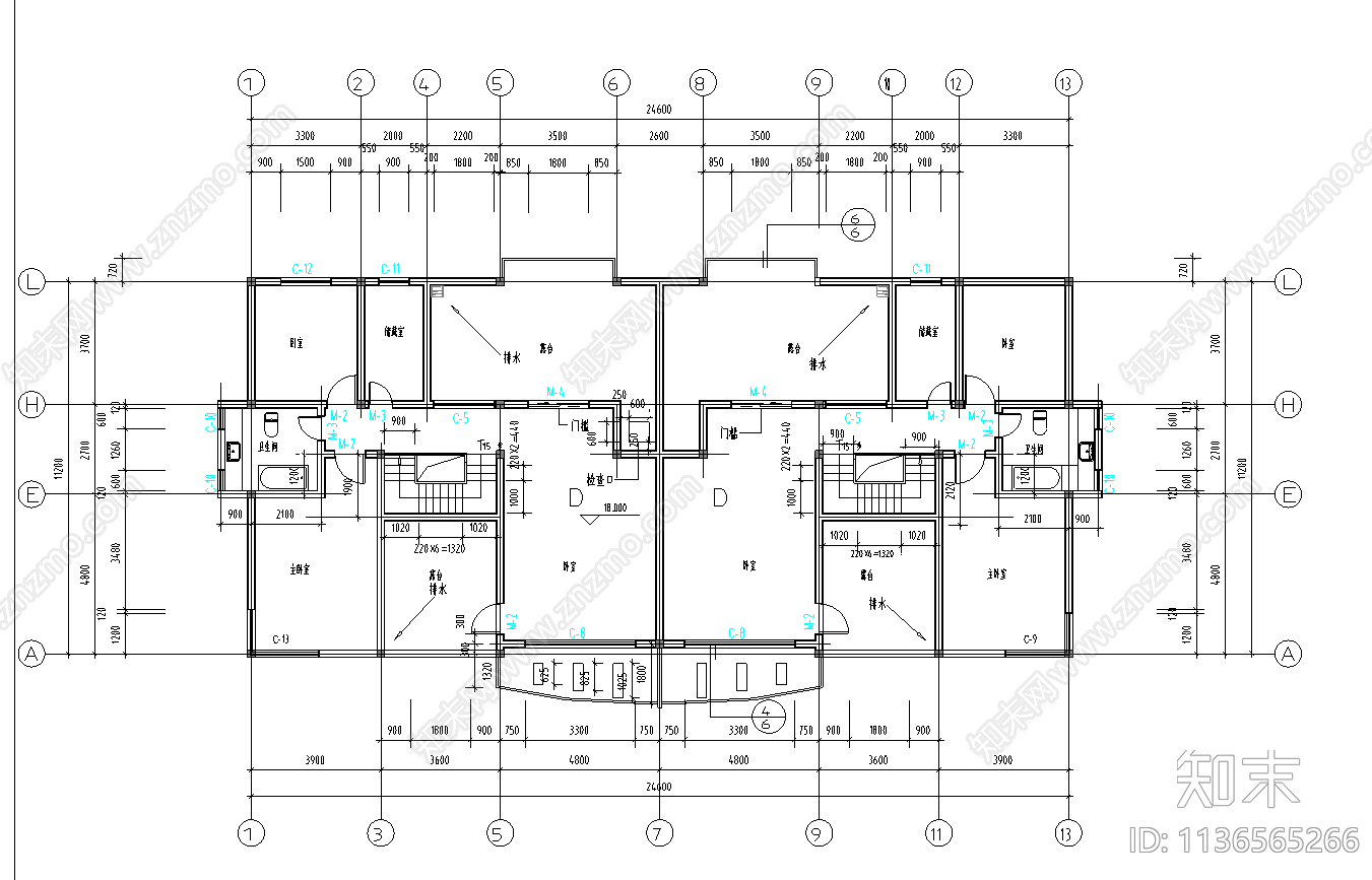 某小区10号楼建筑cad施工图下载【ID:1136565266】