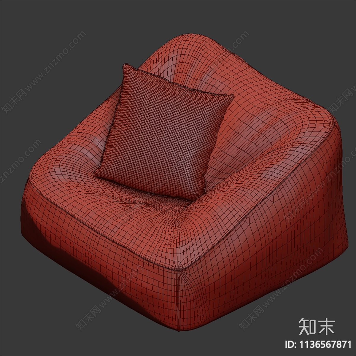 现代懒人沙发3D模型下载【ID:1136567871】