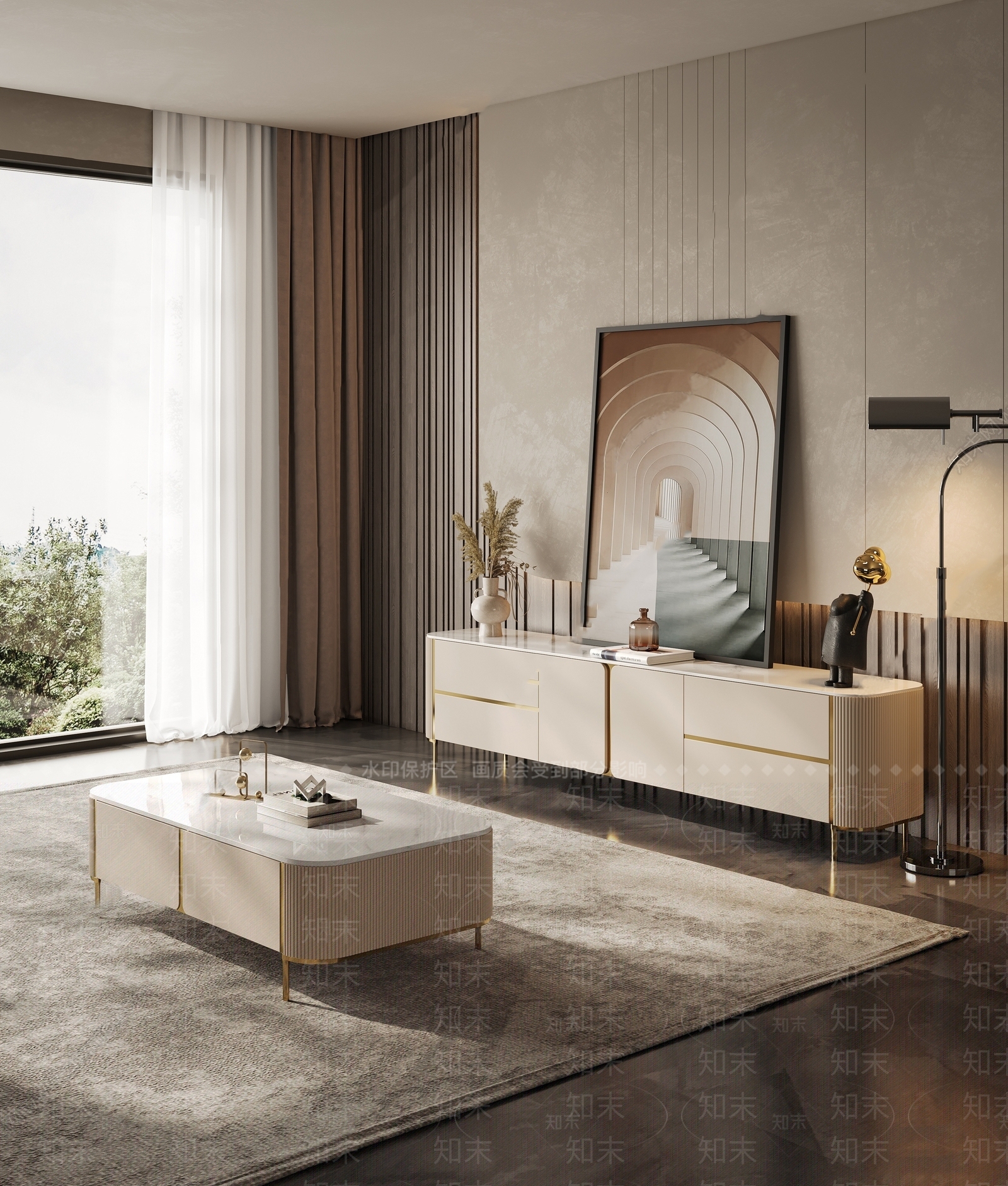 现代电视机柜SU模型下载【ID:1136568523】