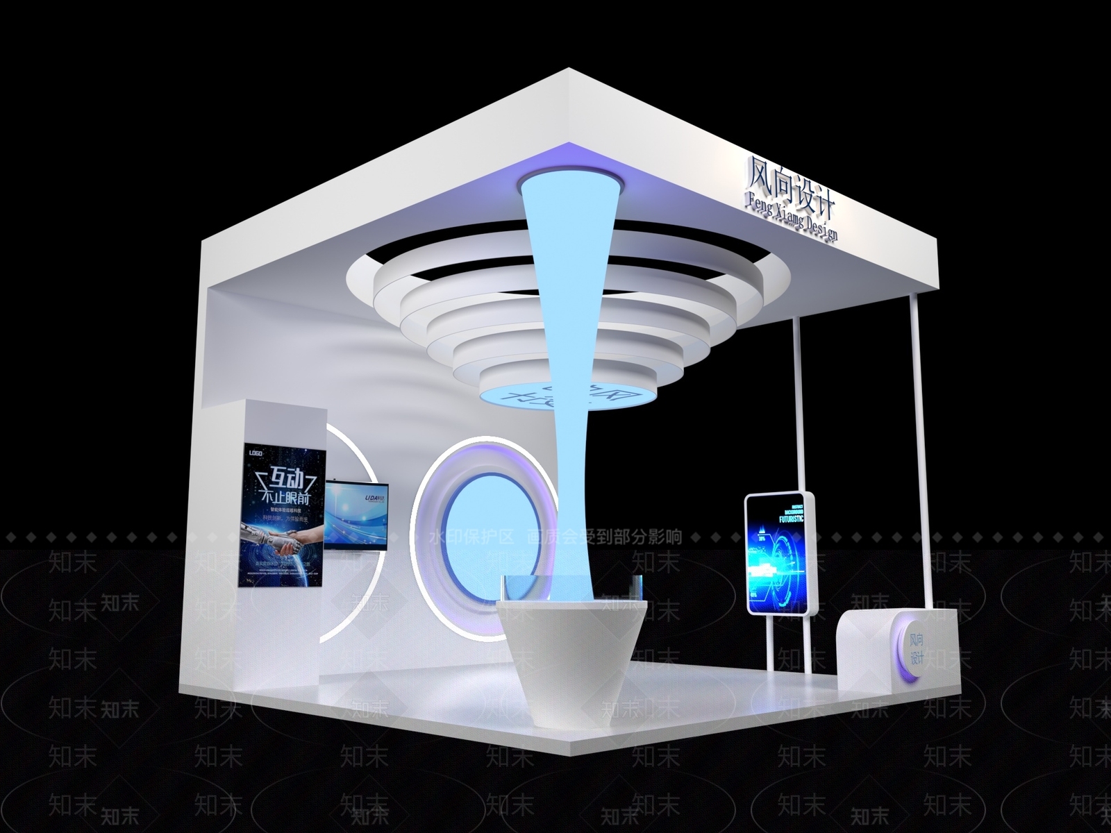 现代科技展厅展位3D模型下载【ID:1136569571】