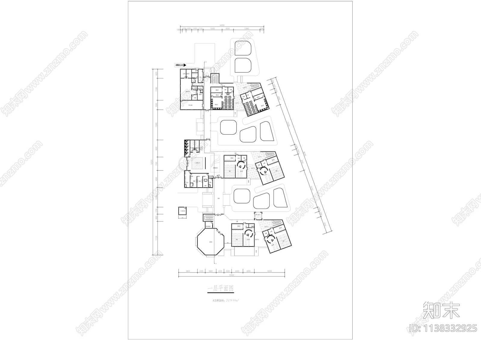 幼儿园建筑cad施工图下载【ID:1138332925】