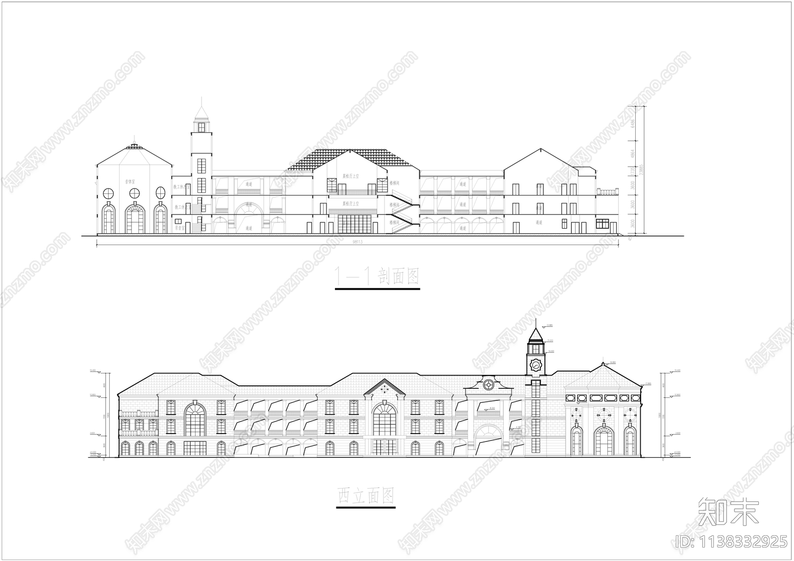 幼儿园建筑cad施工图下载【ID:1138332925】