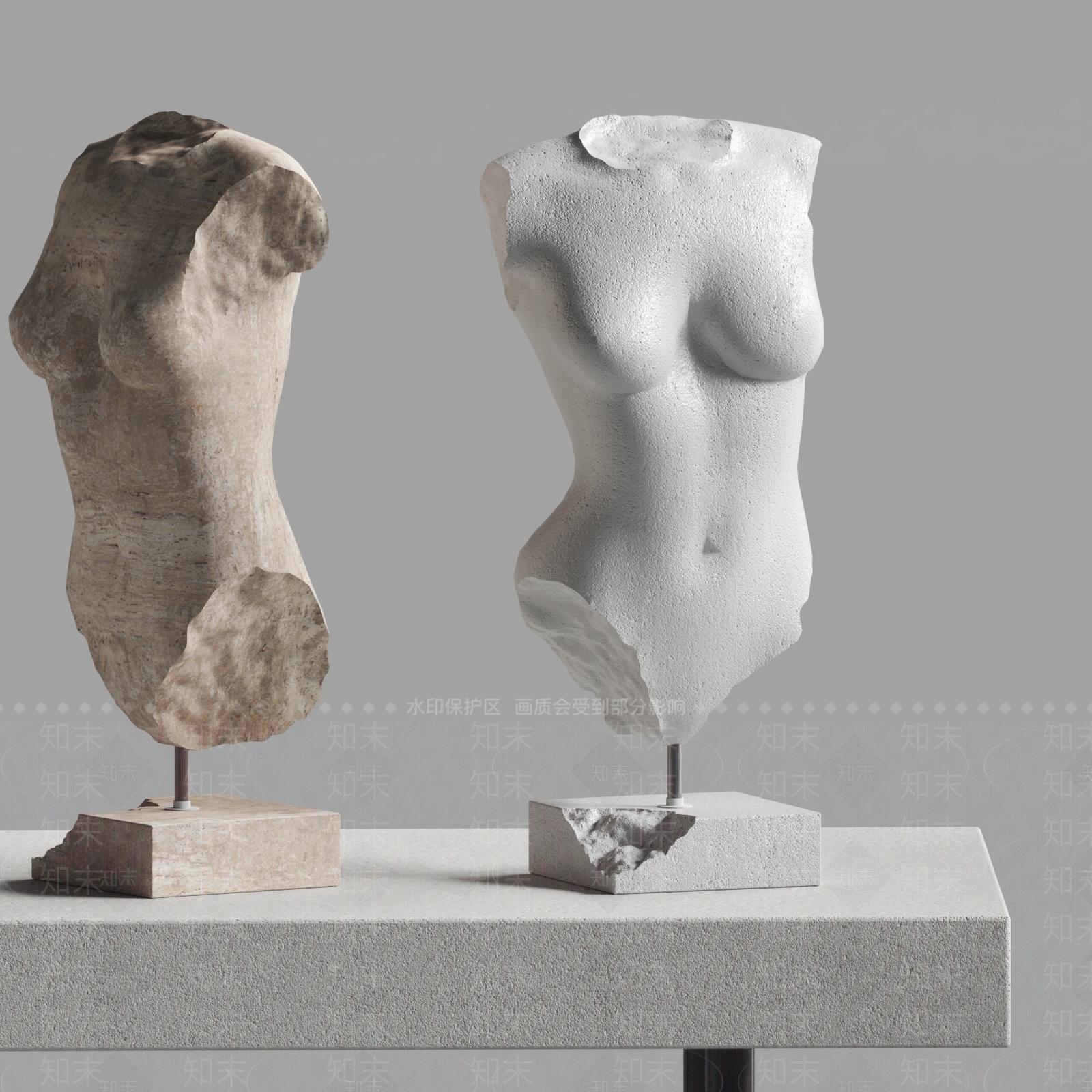 侘寂雕塑摆件3D模型下载【ID:1136575709】