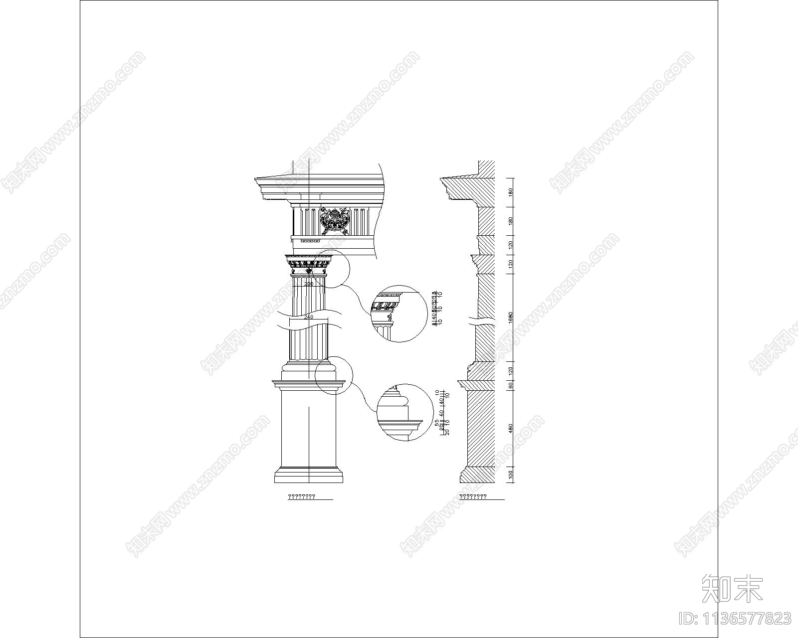 C建筑常用中式支敦施工图下载【ID:1136577823】